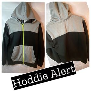 🖤🤍Boys Champion fleece Hoddie w/Yellow Zipper💛